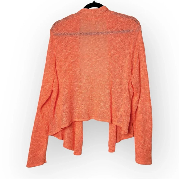 Eileen Fisher Coral Linen Long  Sleeve Cardigan 1X - Picture 2 of 4